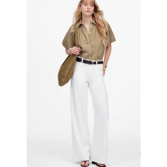 NWT Madewell Tall Superwide Leg Jeans: Airy Denim Edition True White NU710 26T - Picture 1 of 15